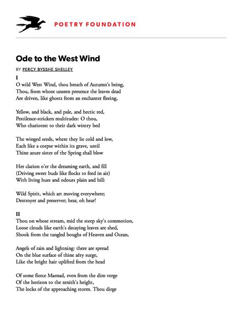 Ode to the West Wind by Percy Bysshe Shelley Poetry Foundation - Ode to the West Wind BY PERCY ...