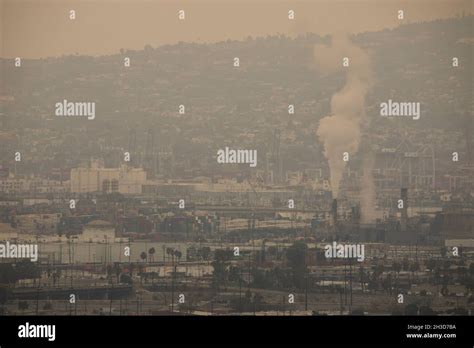 Los Angeles, California, USA - September 26, 2021: Emissions from the ...