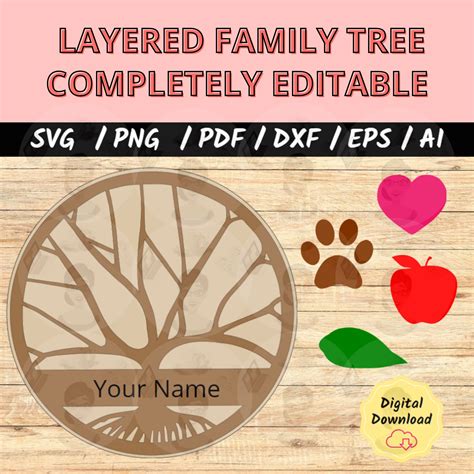 Personalized Family Tree Sign Svg Editable Family Tree Svg - Etsy