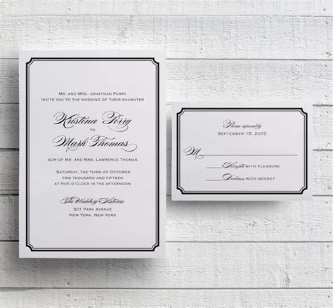 Simple Wedding Invitations Templates, Printable, Black And White Wedding Invitations, Simple ...