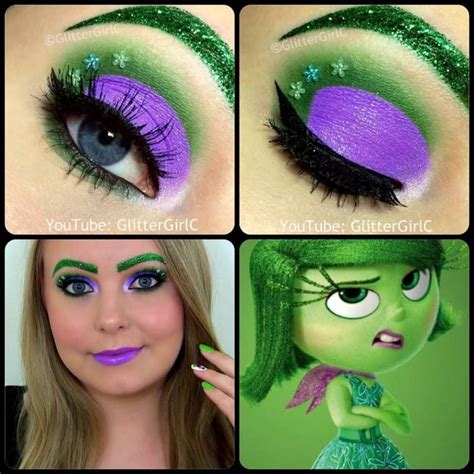Inside out Disgust Makeup Look | Disney makeup, Disney princess makeup, Disney eye makeup