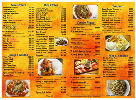 Menu for Tempura Express in Anchorage, AK | Sirved