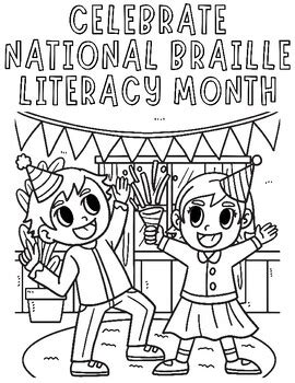 National Braille Literacy Month - January Printable Coloring Pages