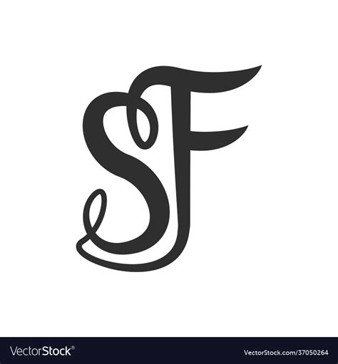 Initial letter sf logo or fs logo design Vector Image