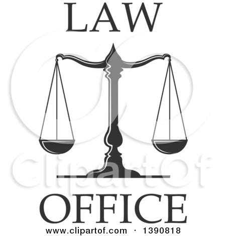 Clipart of Scales of Justice with Law Office Text - Royalty Free Vector ...