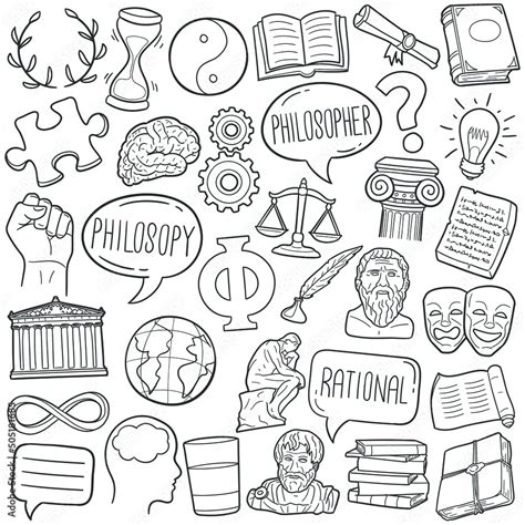 Philosophy Doodle Icons. Hand Made Line Art. Rational Clipart Logotype ...