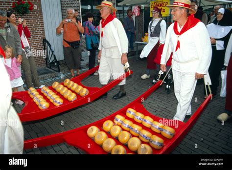 Netherlands, Edam, Cheese Market, Cheese Carriers Stock Photo - Alamy