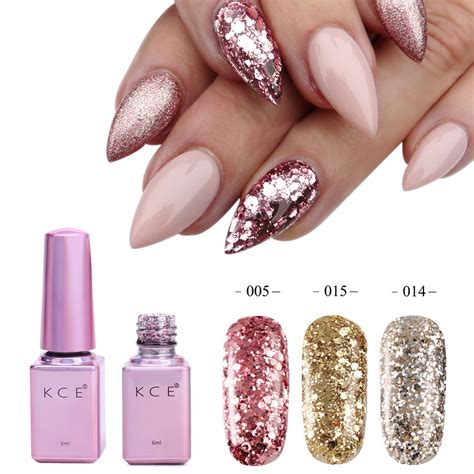 Long lasting Glitter Nail Polish Nail Art KCE 1pc 6ML Diamond Glitter ...