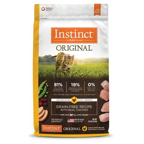 Instinct Original Grain Free Recipe with Real Chicken Natural Dry Cat ...