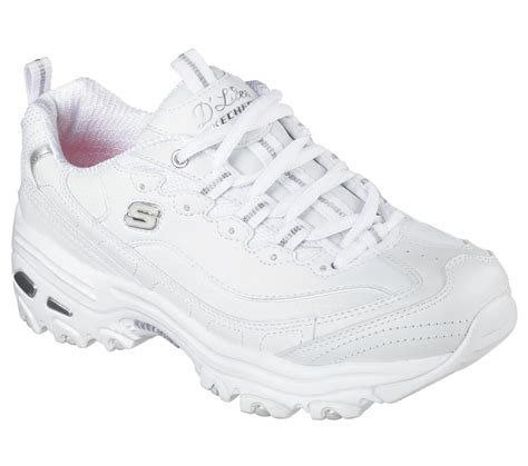 Skechers D'Lite Women's Fresh Start White Walking Shoe - Wide Width