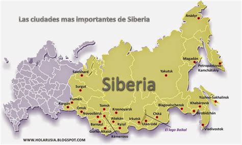 El mapa de Siberia: las ciudades importantes de Siberia |¡Hola,Rusia ...