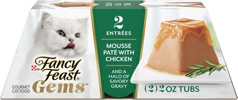 FANCY FEAST Gems Mousse Chicken & a Halo of Savory Gravy Pate Wet Cat ...