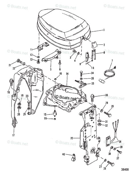 Mercury Outboard 115HP OEM Parts Diagram for TOP COWL AND SUPPORT ...