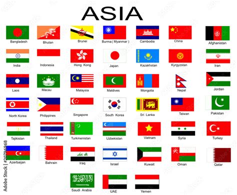 Names Of Countries In Asia