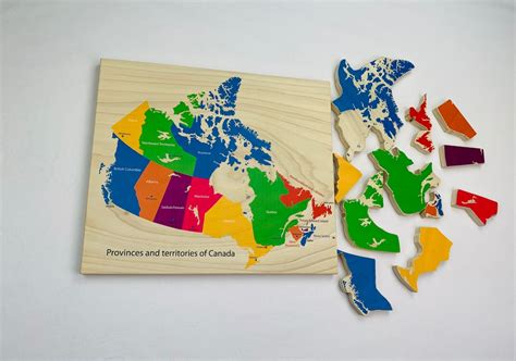 Provinces and Territories of Canada Canadian Map Puzzle Map - Etsy UK