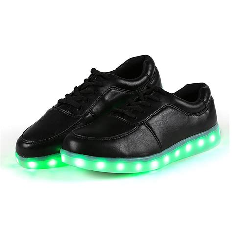 Unisex Cool LED Light Lace Up Luminous Flat Sneaker Shoes