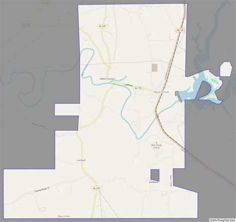 Map of Bear Creek town, Alabama - Thong Thai Real