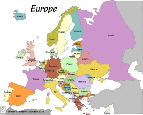 6 Detailed Free Political Map of Europe | World Map With Countries