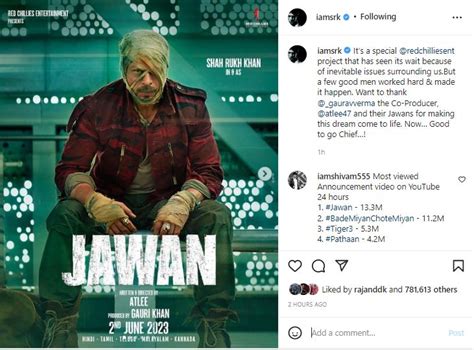 Shah Rukh Khan unveils poster of 'Jawan'