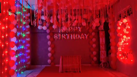 ️ Birthday Party Decoration ️Red And White Theme Colour ️handy_craft _collection ️ - YouTube