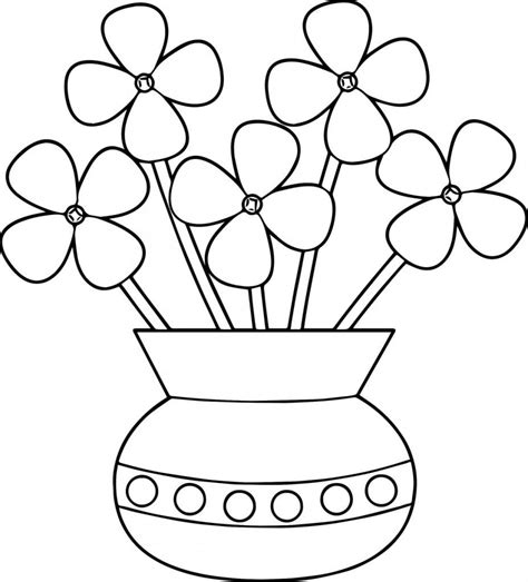 20+ Free Printable Flower Pot Coloring Page | Free Wallpaper