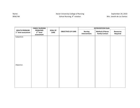 Blank Nursing Care Plan Template Pdf 42 Sample Care Plan | Images and ...