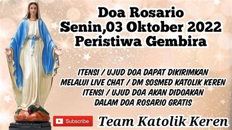 Doa Rosario 03 Oktober 2022 - Peristiwa Gembira - Hari Senin Pekan Biasa XXVII - YouTube