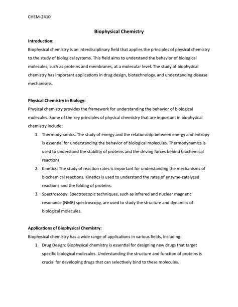 Biophysical chemistry: including the application of physical chemistry ...