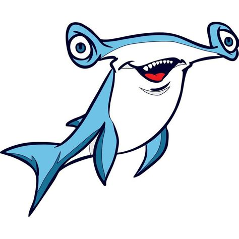 Cute Hammerhead Shark Cartoon Character Wall Art Sticker Vinyl Decals ...