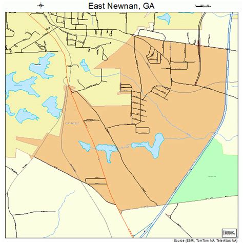 East Newnan Georgia Street Map 1325692