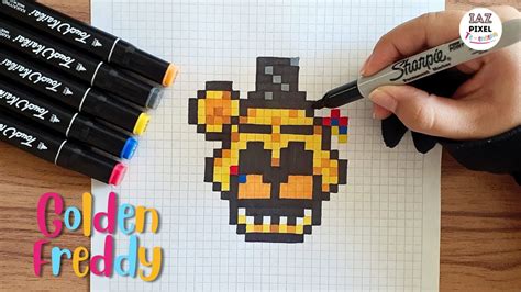 Como dibujar a GOLDEN FREDDY de FNAF en PIXEL ART – Tutorial paso a paso - YouTube