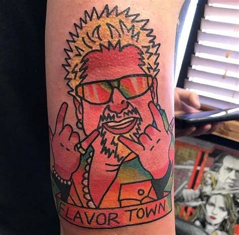 Guy Fieri tattoo by Brandon Stolicny of Flying Tiger Tattoo in New ...