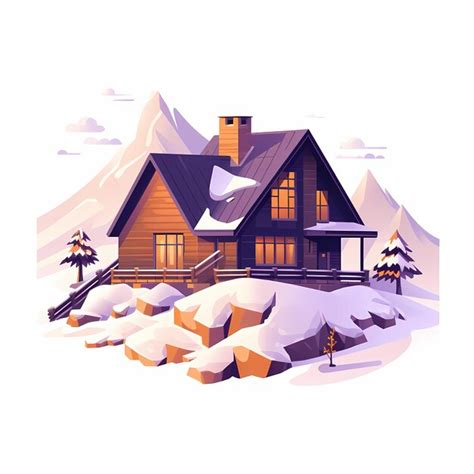 Premium AI Image | A drawing of a house with snow on the roof.