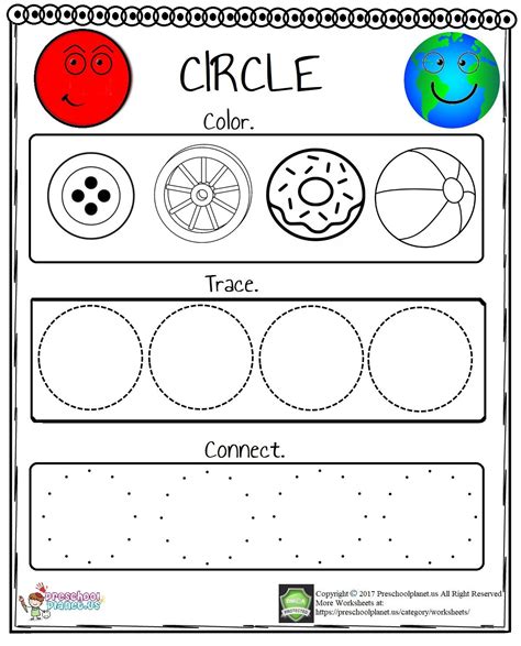 Circle Worksheet For Kids | Shape worksheets for preschool, Shapes ...