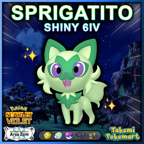 SPRIGATITO Shiny 6IV Paldean Starter / Pokemon Scarlet and - Etsy