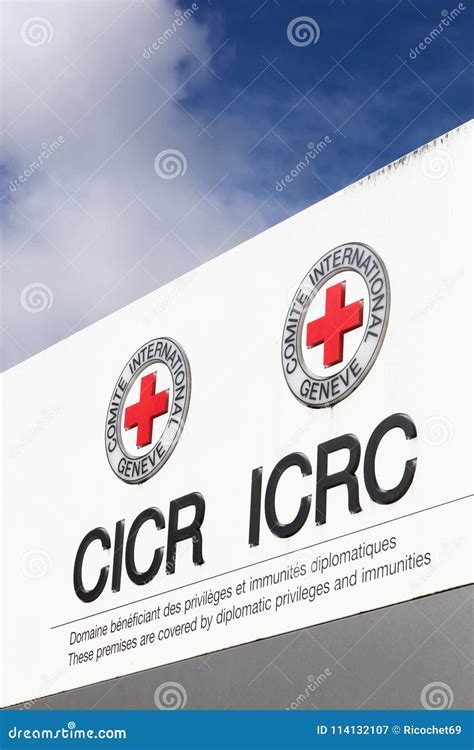 ICRC Logo in English and French on a Pane Editorial Photography - Image of institution, emblem ...