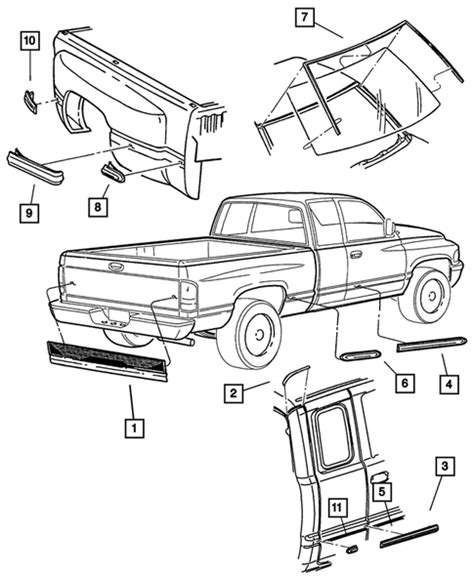 Moldings and Ornamentation for 2001 Dodge Ram 3500 | Mopar Online Parts