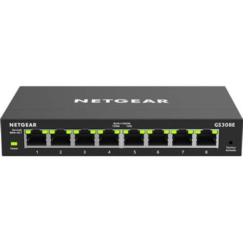 Netgear GS308E Ethernet Switch - 8 Ports - Manageable - 2 Layer Supported - Twisted Pair - 3 ...