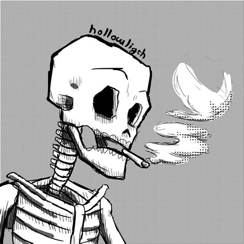 Skeleton smoking a cigarette by Hollowligth on Newgrounds