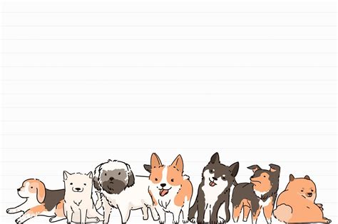 🔥 Free Download Dog Lover Pattern Lined Note Paper Template Vector ...