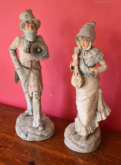 Antiques Atlas - Pair Of Terracotta Figures Of Musicians