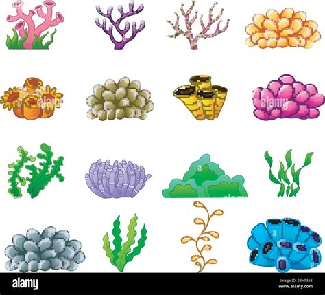 Set of cartoon underwater plants Stock Vector Image & Art - Alamy