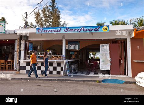 LUQUILLO, PUERTO RICO - Kiosk restaurants with typical fried snack ...