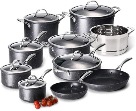 ProCook Professional Granite Non-Stick Cookware Set - 10 Piece - Induction Pans with Ceramic ...