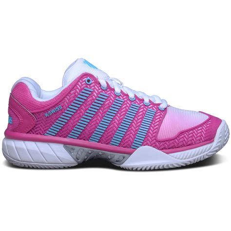 K-Swiss Womens Hypercourt Express Tennis Shoes - White/Pink - Tennisnuts.com