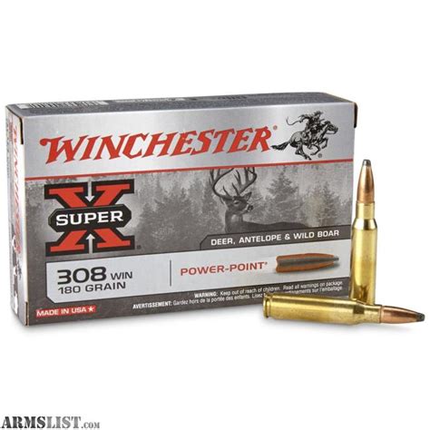 ARMSLIST - For Sale: 20 round boxes of Winchester Super-X .308 Ammo 180 ...