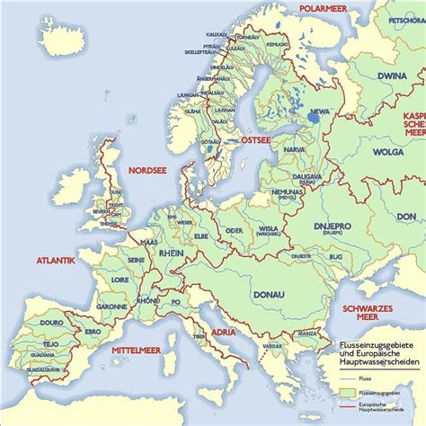 Europe's major rivers and their drainage basins. | Europe map, Map, Map quiz