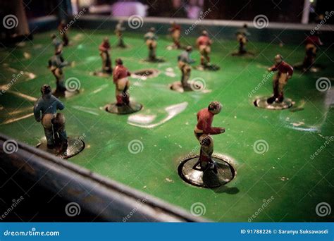 Classic Vintage Football Table Stock Photo - Image of entertainment ...