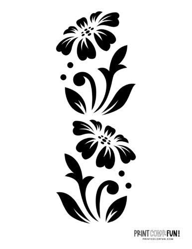 10 free flower stencil designs for printing & craft projects 6 | Flower stencil, Flower stencils ...