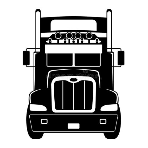 Semi Truck Front View Black Silhouette Front View Stock Vector | Images and Photos finder